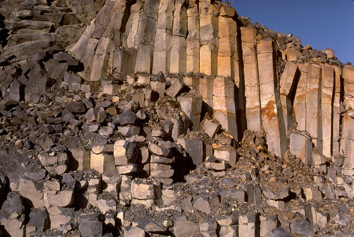 Columnar jointing in basalt.