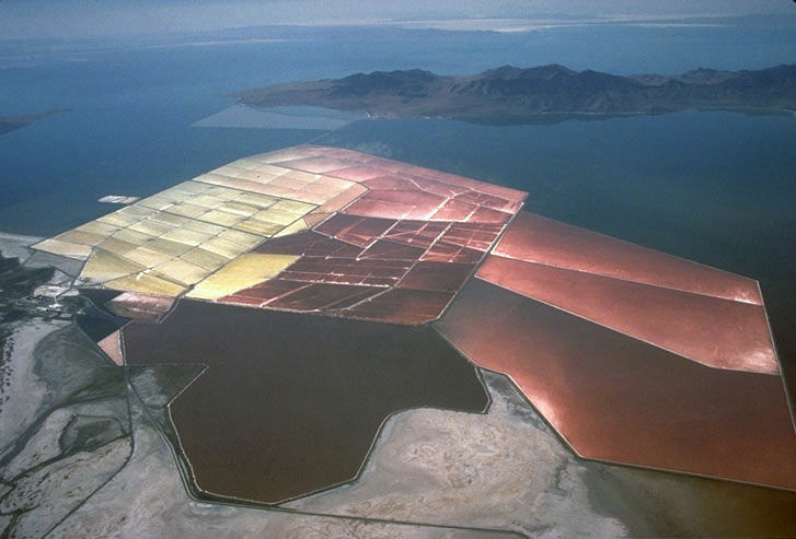 aerial, salt, evaporators, Great Salt Lake