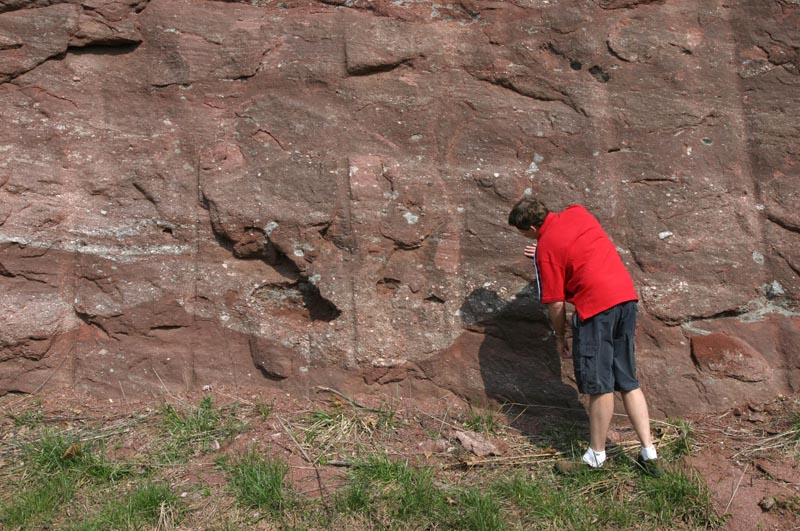 Channel Deposit in Triassic redbeds, Connecticut.
