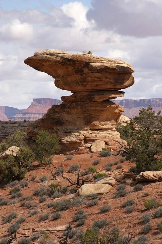 photo of mushroom rock from differential erosion