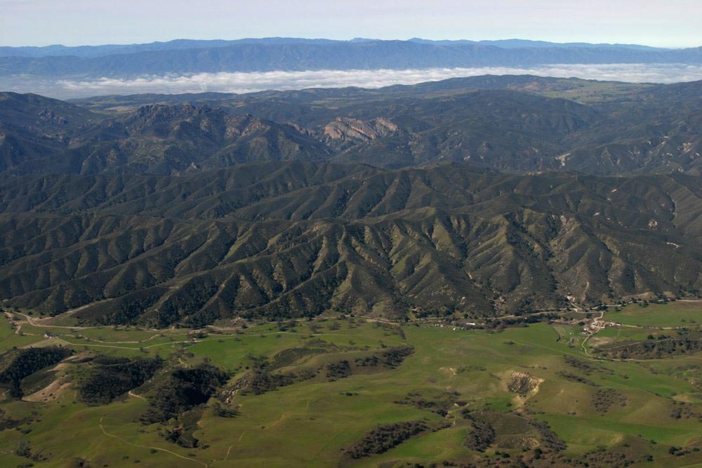 Aerial view of San Andreas fault near Pt. Reyes.